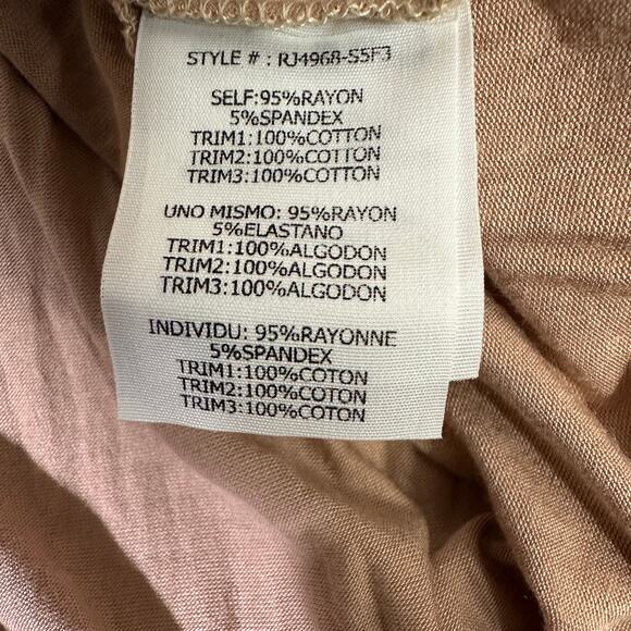 NWT Ryu Tunic Top Womens L Mauve Lace Trim Crochet Boho Peasant Cottagecore - Picture 6 of 7